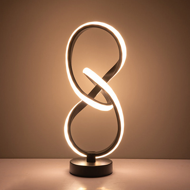 Modern Simplicity Irregular Lines Aluminum Silicone LED Table Lamp For Bedroom Lumendat