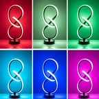 Modern Simplicity Irregular Lines Aluminum Silicone LED Table Lamp For Bedroom Lumendat