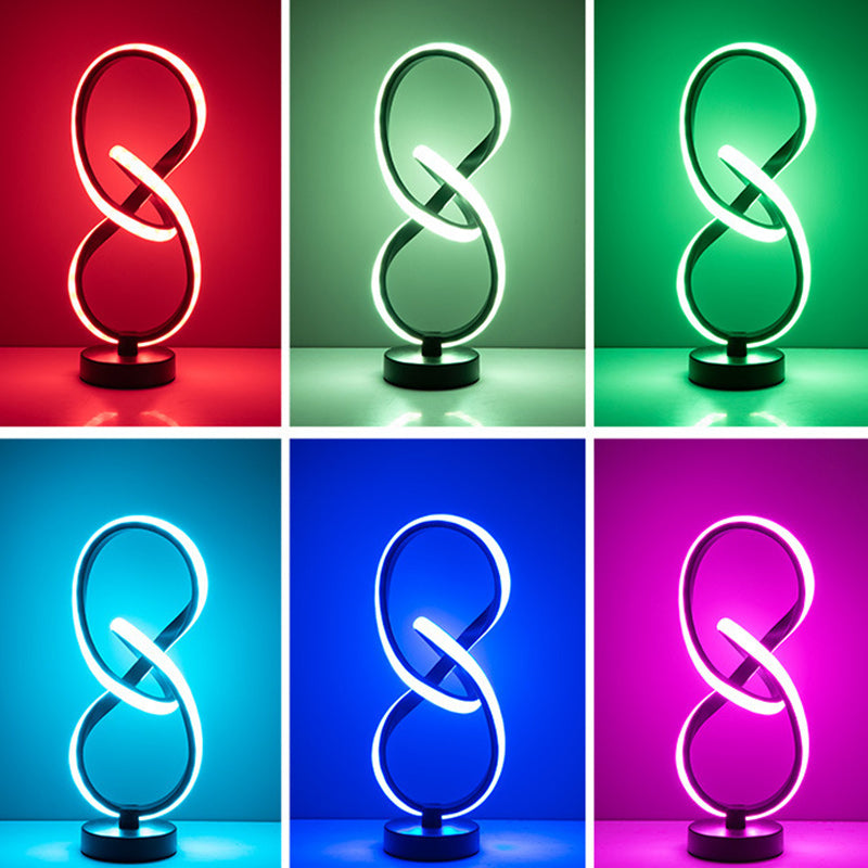 Modern Simplicity Irregular Lines Aluminum Silicone LED Table Lamp For Bedroom Lumendat