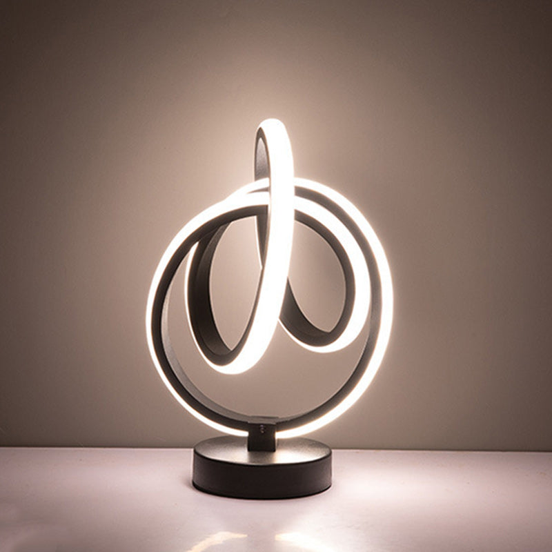 Modern Simplicity Irregular Lines Aluminum Silicone LED Table Lamp For Bedroom Lumendat