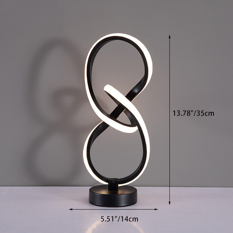 Modern Simplicity Irregular Lines Aluminum Silicone LED Table Lamp For Bedroom Lumendat