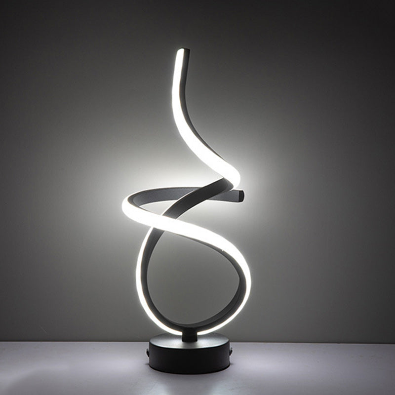 Modern Simplicity Irregular Lines Aluminum Silicone LED Table Lamp For Bedroom Lumendat
