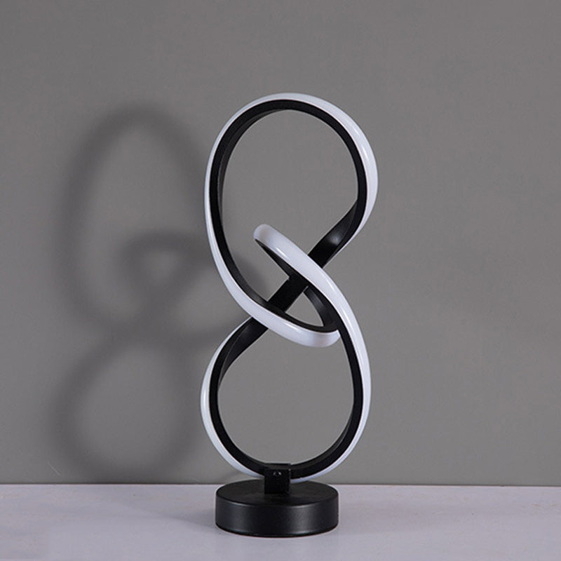 Modern Simplicity Irregular Lines Aluminum Silicone LED Table Lamp For Bedroom Lumendat