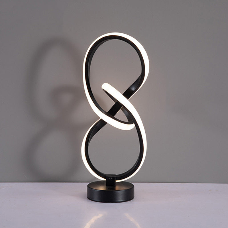 Modern Simplicity Irregular Lines Aluminum Silicone LED Table Lamp For Bedroom Lumendat