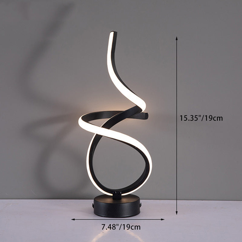 Modern Simplicity Irregular Lines Aluminum Silicone LED Table Lamp For Bedroom Lumendat