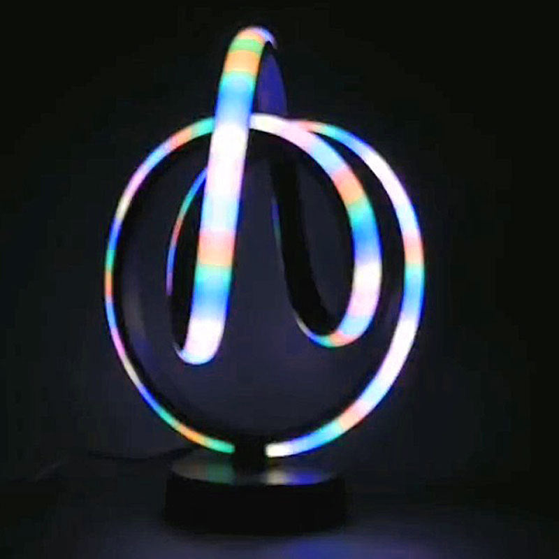 Modern Simplicity Irregular Lines Aluminum Silicone LED Table Lamp For Bedroom Lumendat