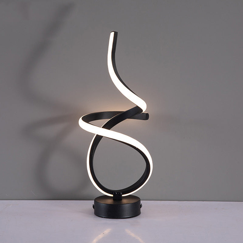 Modern Simplicity Irregular Lines Aluminum Silicone LED Table Lamp For Bedroom Lumendat