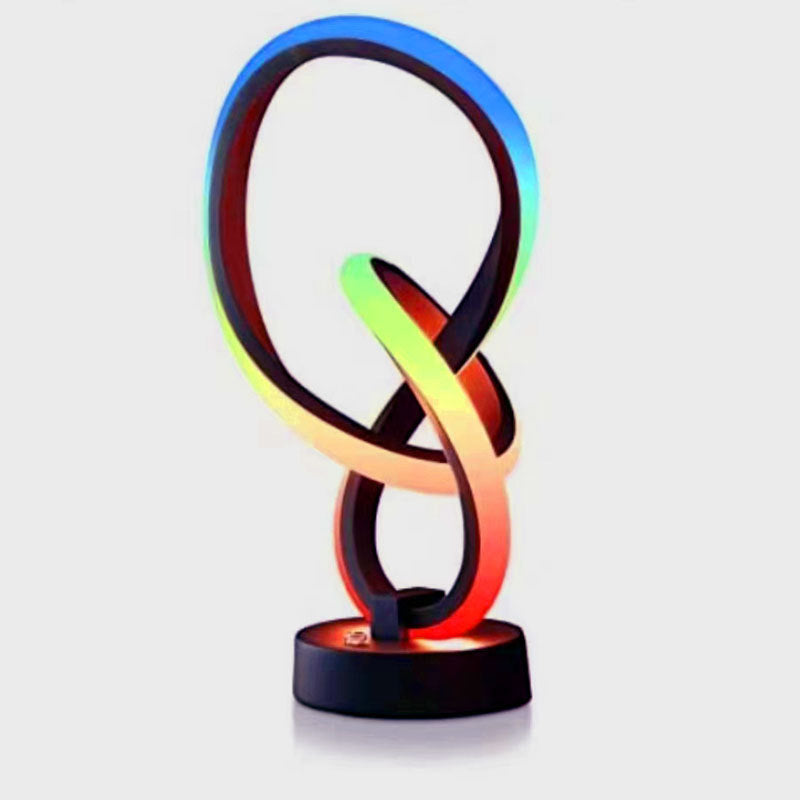 Modern Simplicity Irregular Lines Aluminum Silicone LED Table Lamp For Bedroom Lumendat