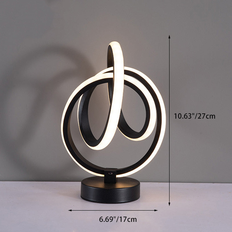 Modern Simplicity Irregular Lines Aluminum Silicone LED Table Lamp For Bedroom Lumendat