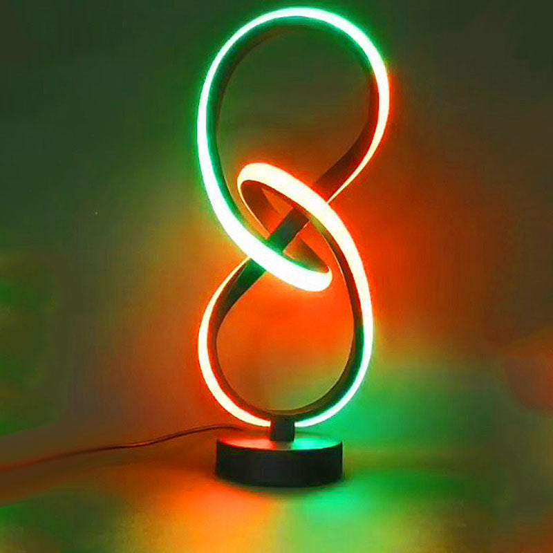Modern Simplicity Irregular Lines Aluminum Silicone LED Table Lamp For Bedroom Lumendat
