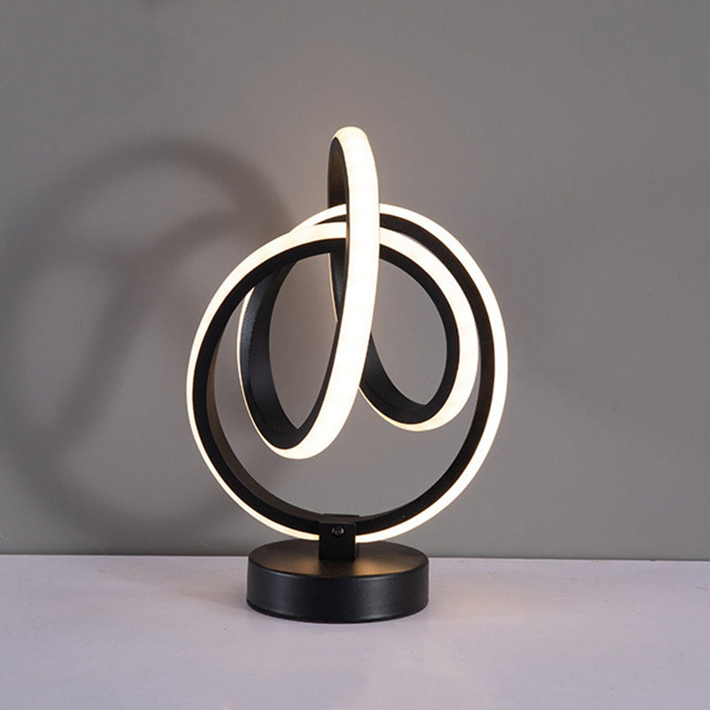 Modern Simplicity Irregular Lines Aluminum Silicone LED Table Lamp For Bedroom Lumendat