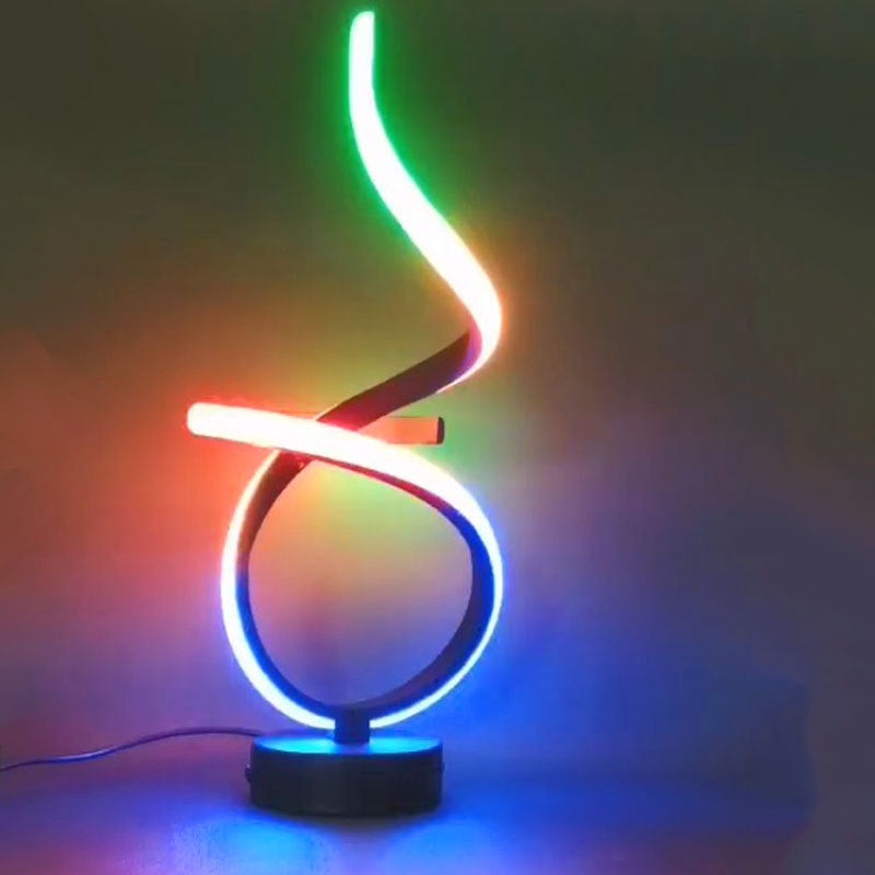 Modern Simplicity Irregular Lines Aluminum Silicone LED Table Lamp For Bedroom Lumendat