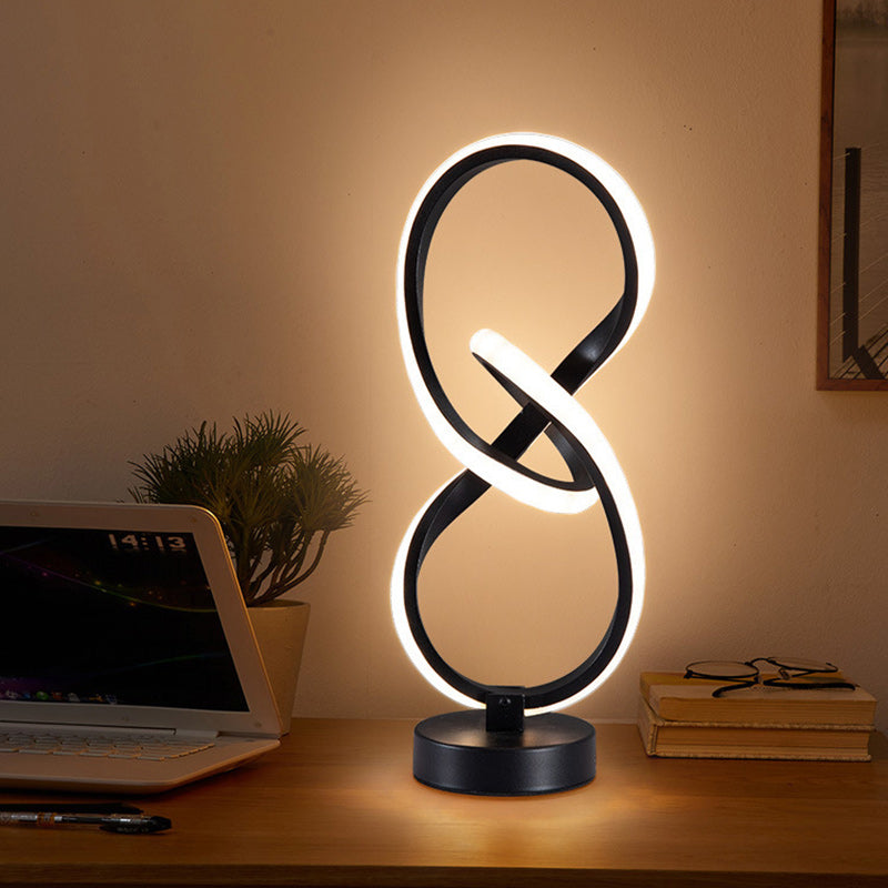 Modern Simplicity Irregular Lines Aluminum Silicone LED Table Lamp For Bedroom Lumendat