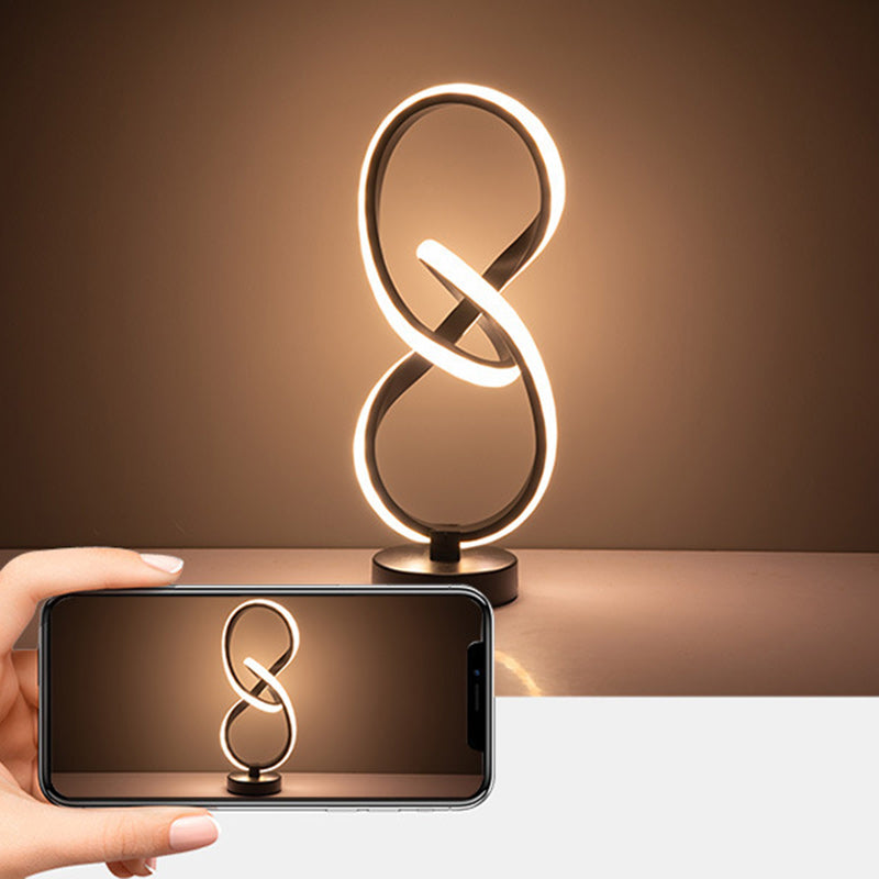 Modern Simplicity Irregular Lines Aluminum Silicone LED Table Lamp For Bedroom Lumendat