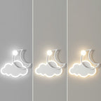 Lumendat Modern Minimalist Kids Cloud Moon Round Iron Acrylic LED Wall Sconce Lamp For Bedroom Lumendat
