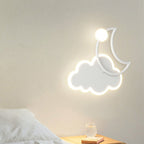 Lumendat Modern Minimalist Kids Cloud Moon Round Iron Acrylic LED Wall Sconce Lamp For Bedroom Lumendat