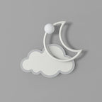 Lumendat Modern Minimalist Kids Cloud Moon Round Iron Acrylic LED Wall Sconce Lamp For Bedroom Lumendat