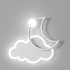 Lumendat Modern Minimalist Kids Cloud Moon Round Iron Acrylic LED Wall Sconce Lamp For Bedroom Lumendat