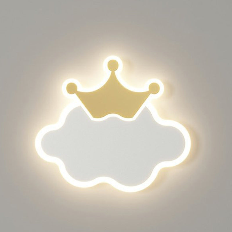 Lumendat Modern Minimalist Kids Cloud Moon Round Iron Acrylic LED Wall Sconce Lamp For Bedroom Lumendat