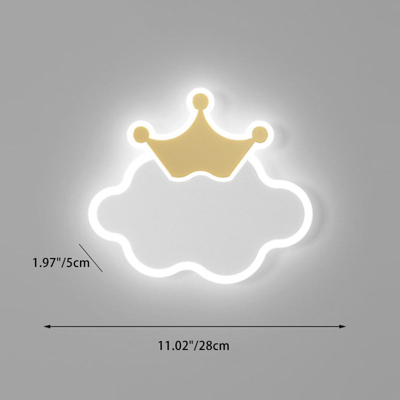 Lumendat Modern Minimalist Kids Cloud Moon Round Iron Acrylic LED Wall Sconce Lamp For Bedroom Lumendat