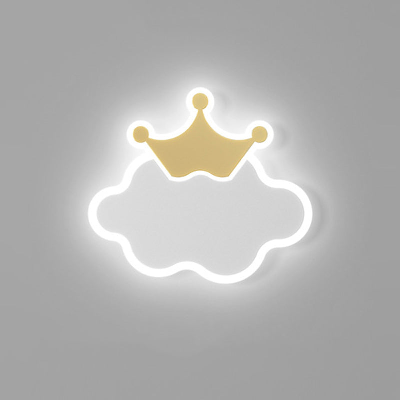Lumendat Modern Minimalist Kids Cloud Moon Round Iron Acrylic LED Wall Sconce Lamp For Bedroom Lumendat