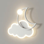 Lumendat Modern Minimalist Kids Cloud Moon Round Iron Acrylic LED Wall Sconce Lamp For Bedroom Lumendat