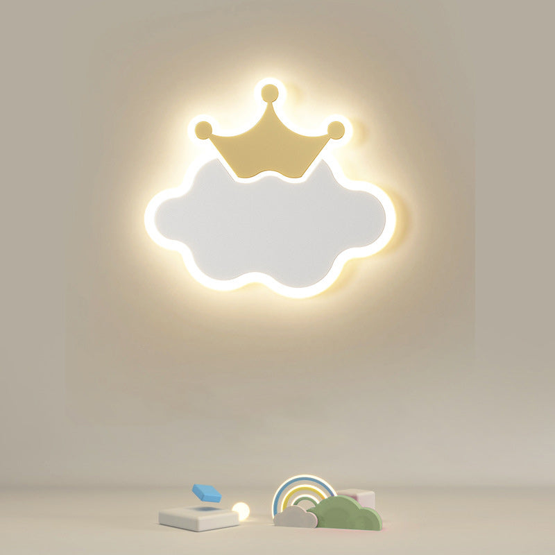 Lumendat Modern Minimalist Kids Cloud Moon Round Iron Acrylic LED Wall Sconce Lamp For Bedroom Lumendat