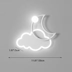 Lumendat Modern Minimalist Kids Cloud Moon Round Iron Acrylic LED Wall Sconce Lamp For Bedroom Lumendat