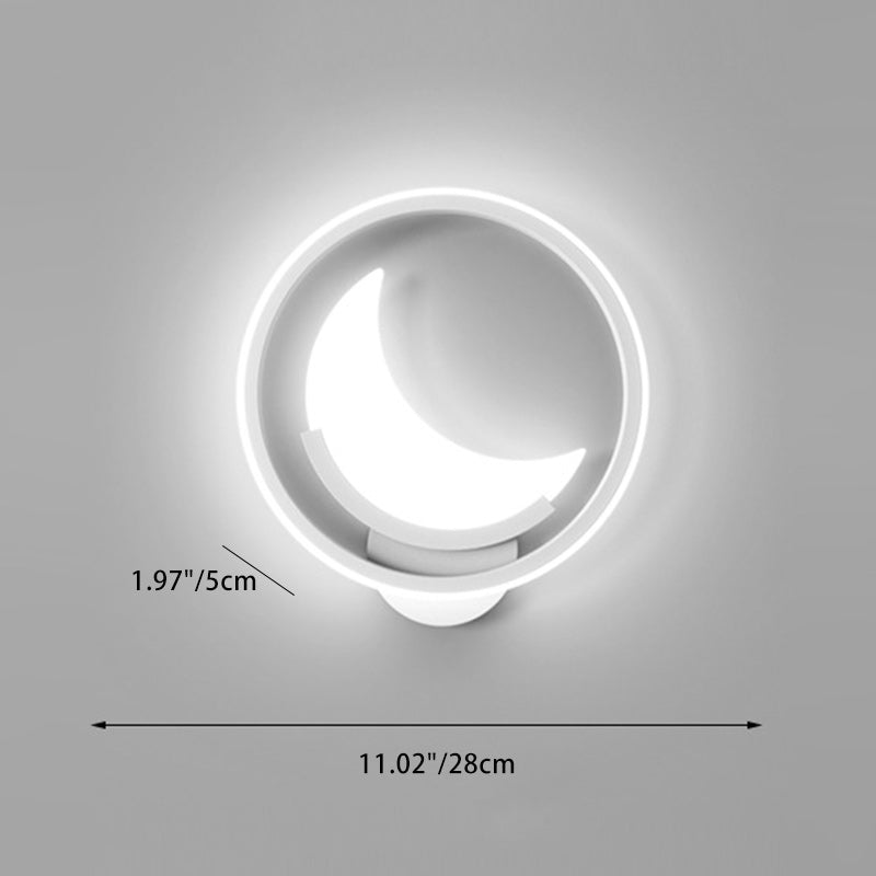 Lumendat Modern Minimalist Kids Cloud Moon Round Iron Acrylic LED Wall Sconce Lamp For Bedroom Lumendat