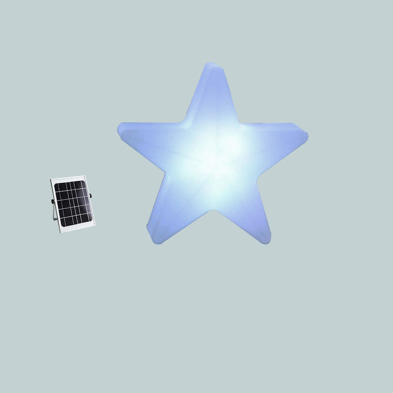 Modern Art Deco Solar Rechargeable Star PE LED Outdoor Light for Garden Lumendat