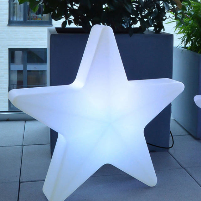 Modern Art Deco Solar Rechargeable Star PE LED Outdoor Light for Garden Lumendat