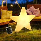 Modern Art Deco Solar Rechargeable Star PE LED Outdoor Light for Garden Lumendat