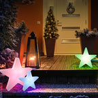 Modern Art Deco Solar Rechargeable Star PE LED Outdoor Light for Garden Lumendat