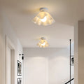 Modern Minimalist Flower Pod Iron Acrylic 1-Light Semi-Flush Mount Ceiling Light For Hallway