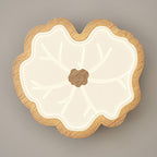 Contemporary Creative Lotus Leaf Rubberwood Base PE Shade LED Flush Mount Ceiling Light For Bedroom