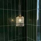 Modern Minimalist Round Crystal Shade Iron 1-Light Pendant Light For Bedroom