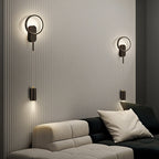 Modern Minimalist Cylinder Circle Iron Shade LED Wall Sconce Lamp For Bedroom