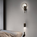 Modern Minimalist Cylinder Circle Iron Shade LED Wall Sconce Lamp For Bedroom