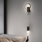 Modern Minimalist Cylinder Circle Iron Shade LED Wall Sconce Lamp For Bedroom