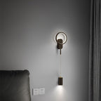 Modern Minimalist Cylinder Circle Iron Shade LED Wall Sconce Lamp For Bedroom