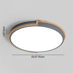 Contemporary Nordic Round Wood Iron Frame Acrylic Shade LED Flush Mount Ceiling Light For Bedroom Lumendat