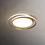 Modern Luxury Round Circle Copper Acrylic LED Flush Mount Ceiling Light For Bedroom