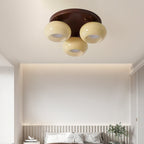 Contemporary Retro Round Oval Iron Glass 3/5 Light Semi-flush Mount Ceiling Light for Living Room BulbSquare
