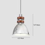 Contemporary Nordic Dome Cylinder Horn Shape Wood Grain Iron Shade 1-Light Pendant Light For Bedroom