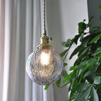 Contemporary Nordic Leaf Orb Glass Shade Brass 1-Light Pendant Light For Living Room
