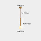 Contemporary Retro Cylinder Bamboo Shape Solid Wood 1-Light Pendant Light For Living Room