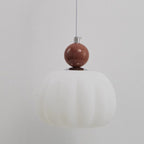 Contemporary Nordic Round Pumpkin Shape Iron Plastic Shade 1-Light Wall Sconce Lamp For Bedroom