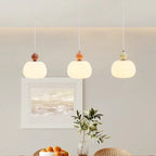 Contemporary Nordic Round Pumpkin Shape Iron Plastic Shade 1-Light Pendant Light For Bedroom