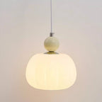 Contemporary Nordic Round Pumpkin Shape Iron Plastic Shade 1-Light Pendant Light For Bedroom