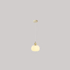 Contemporary Nordic Round Pumpkin Shape Iron Plastic Shade 1-Light Pendant Light For Bedroom